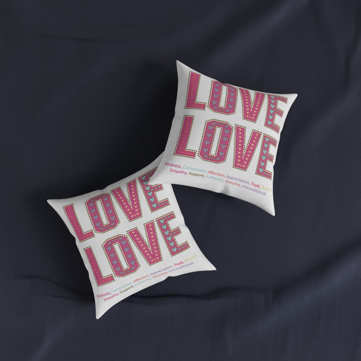 Printify Home Decor Love Love Slogan Cushion White
