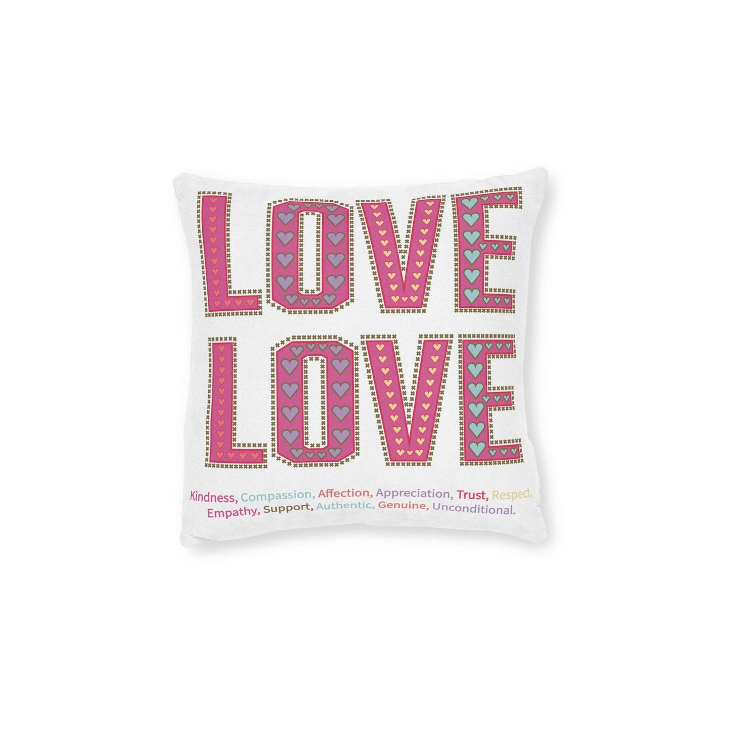 Printify Home Decor Love Love Slogan Cushion White