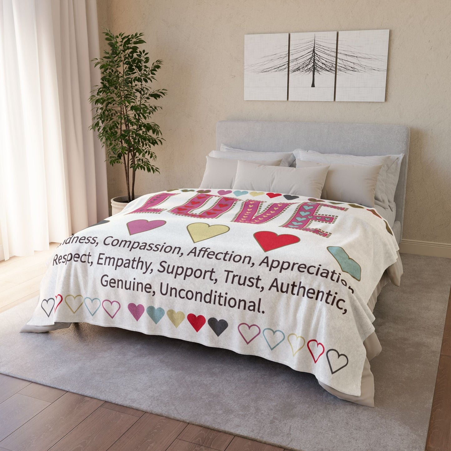 Printify Home Decor Love With Heart Blanket