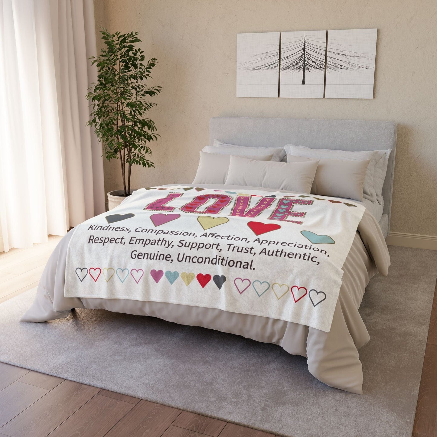 Printify Home Decor Love With Heart Blanket