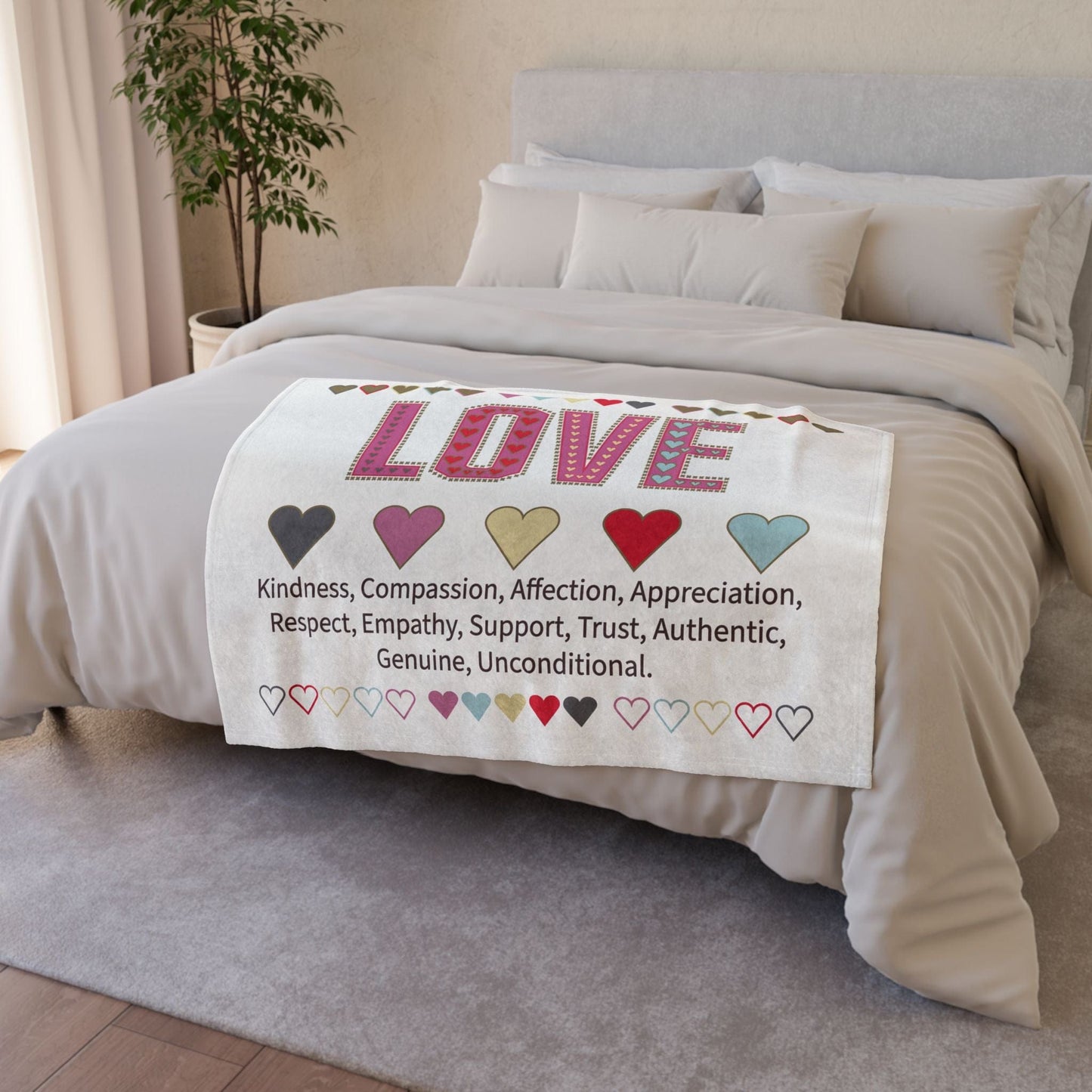 Printify Home Decor Love With Heart Blanket