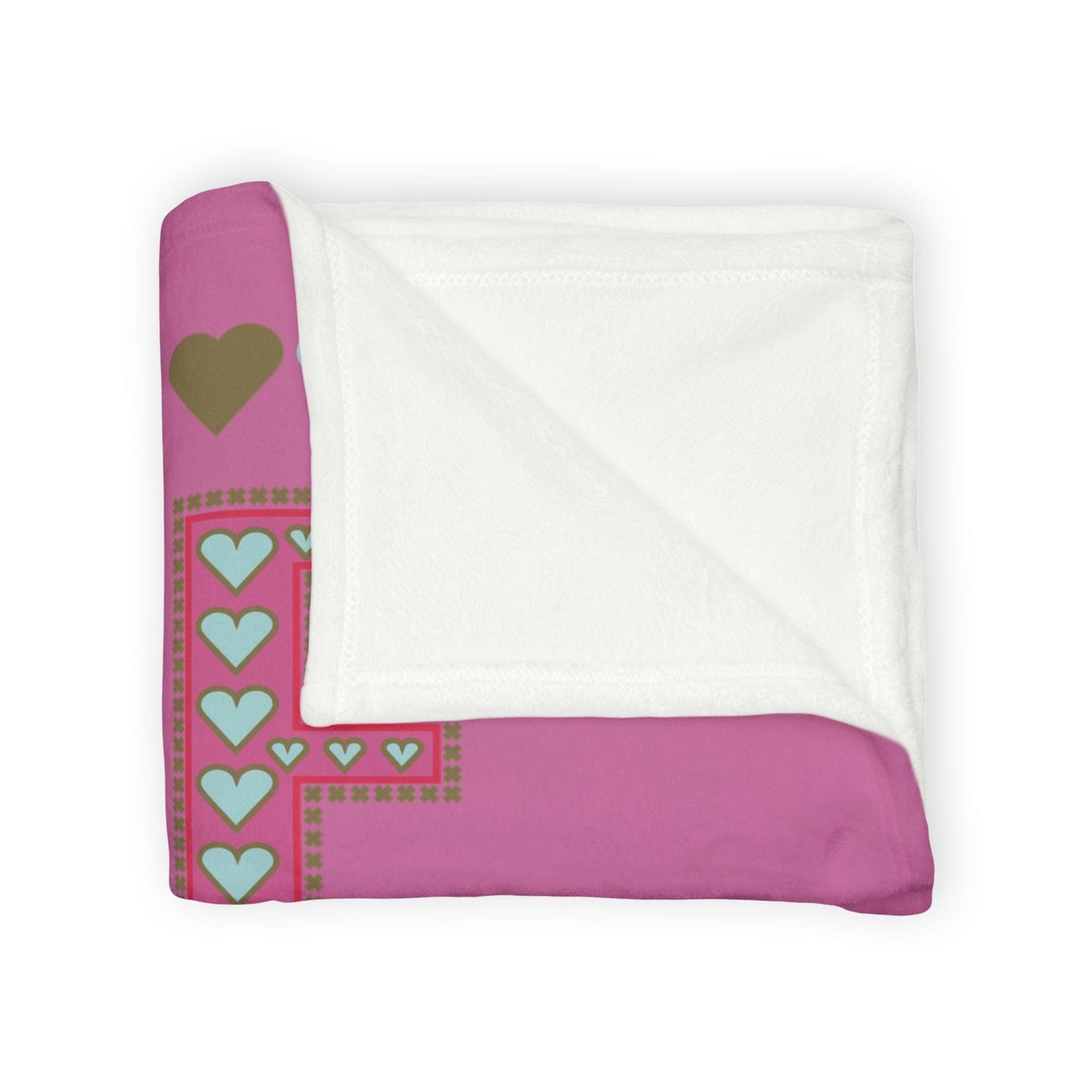Printify Home Decor Love With Heart Blanket Pink