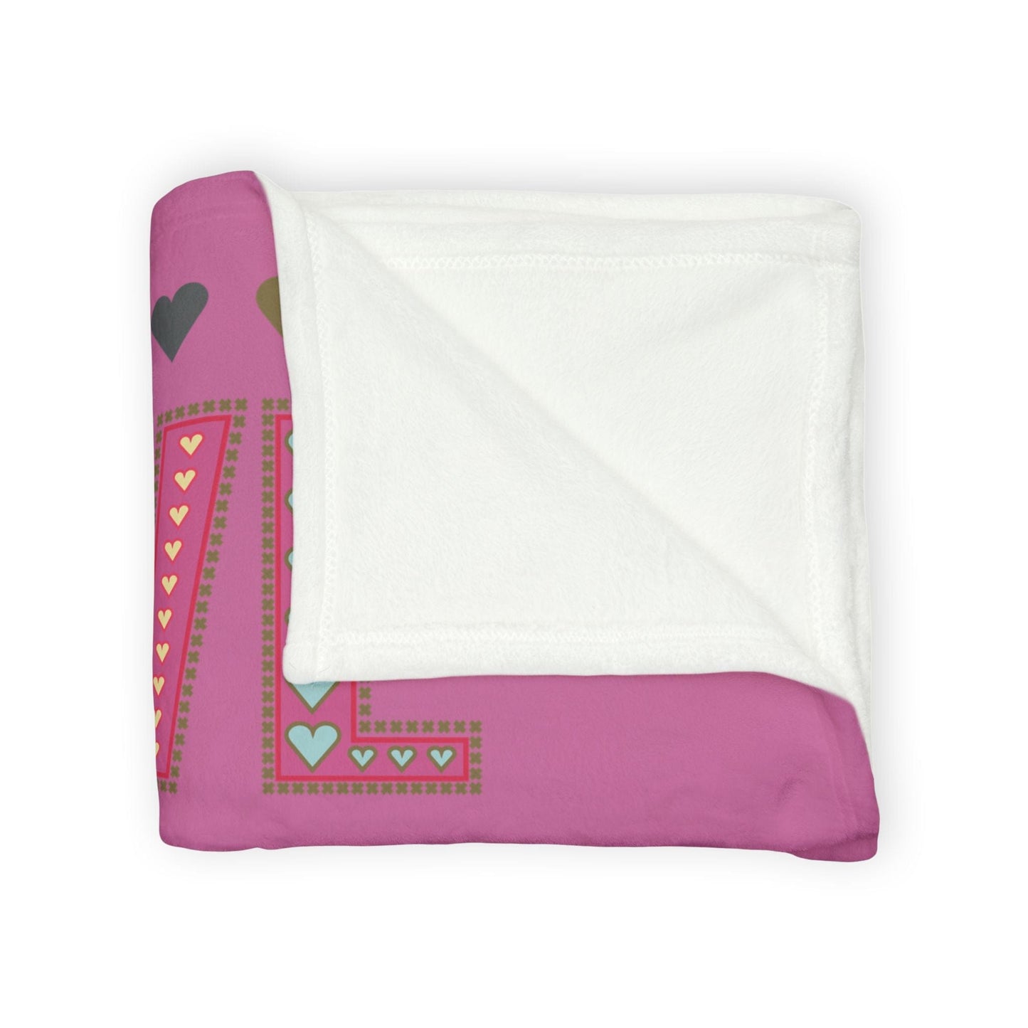 Printify Home Decor Love With Heart Blanket Pink