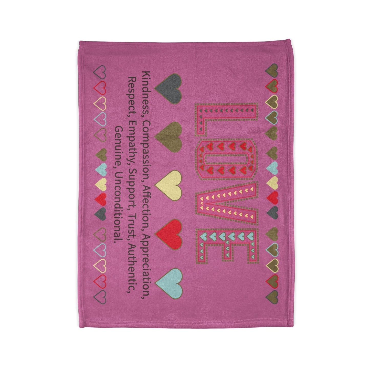 Printify Home Decor Love With Heart Blanket Pink