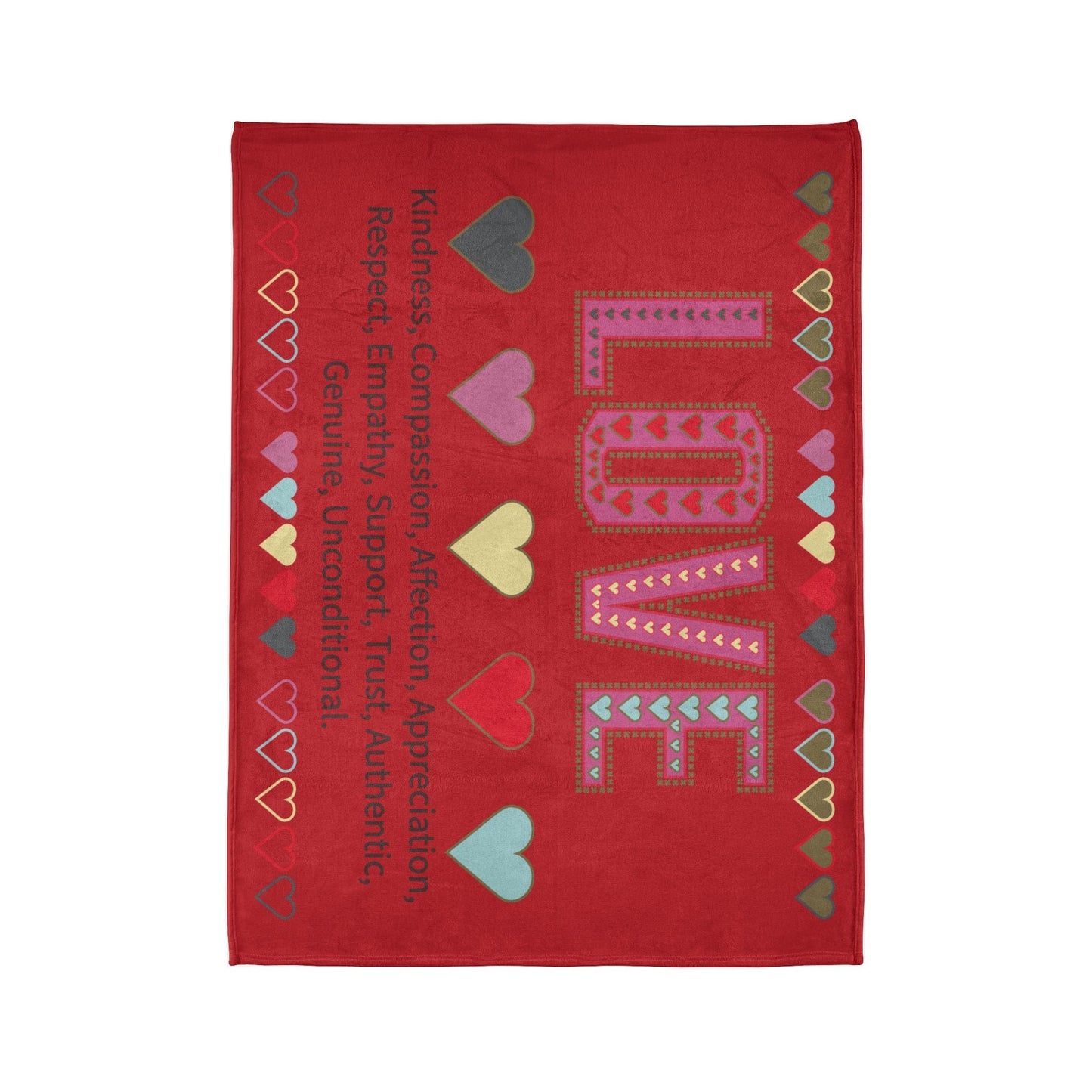 Printify Home Decor Love With Heart Blanket Red