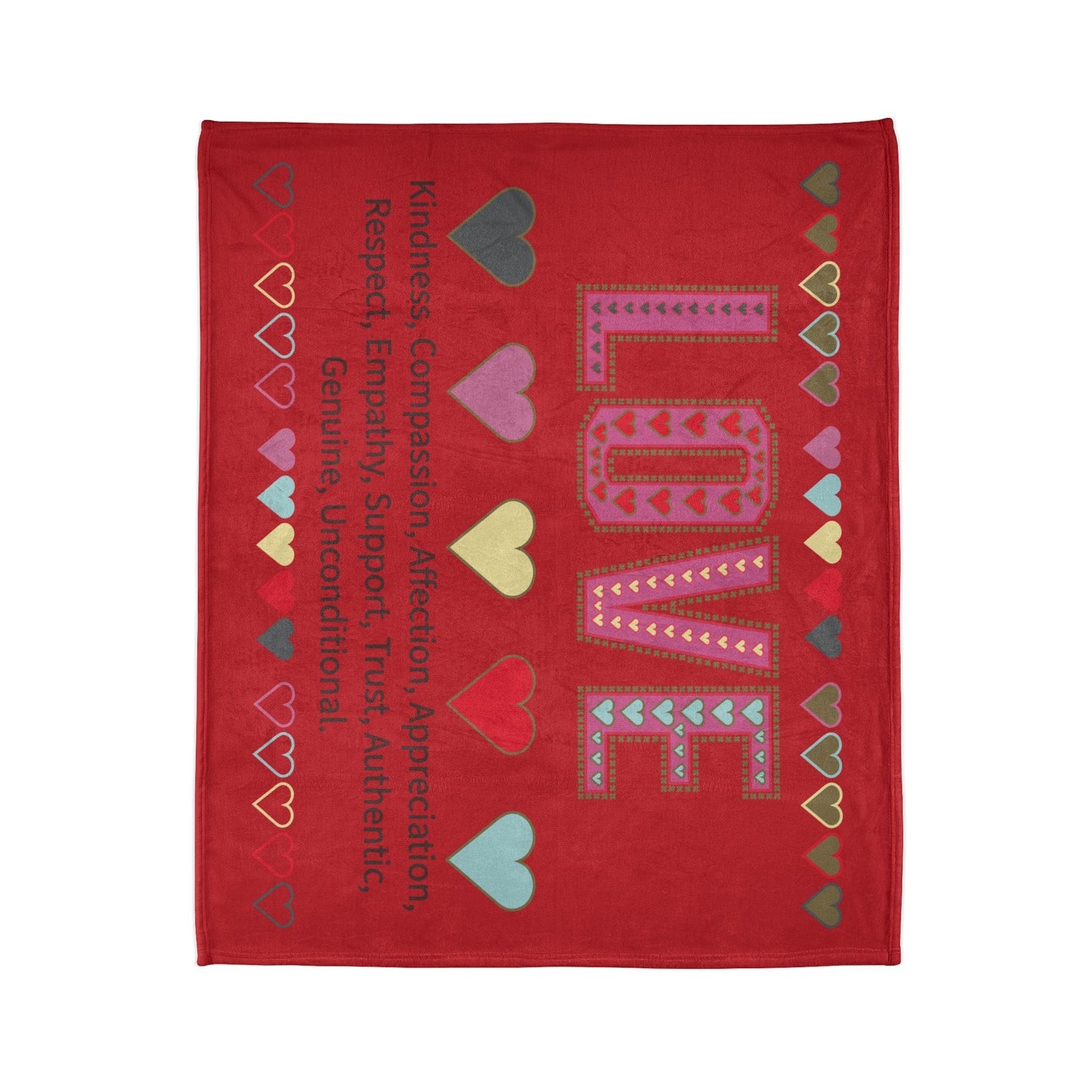Printify Home Decor Love With Heart Blanket Red
