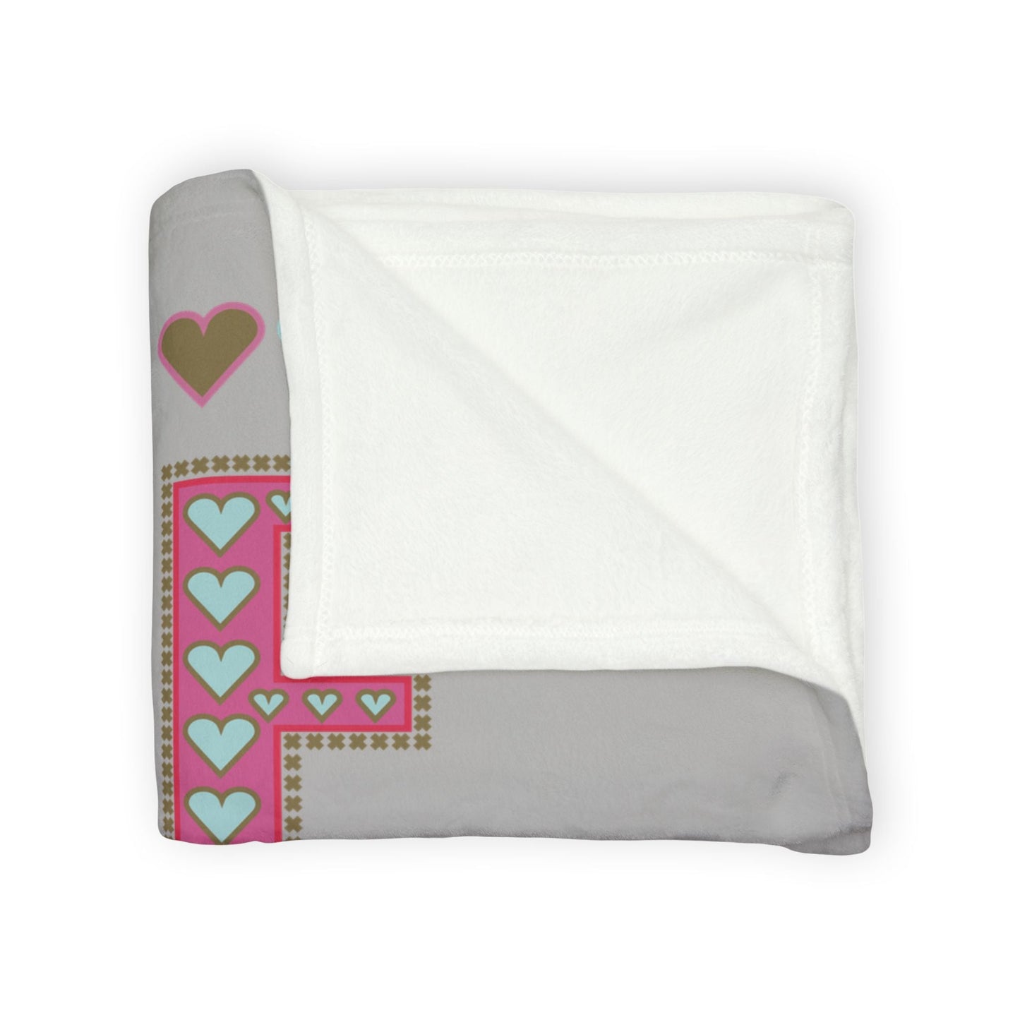 Printify Home Decor Love With Hearts Blanket Grey