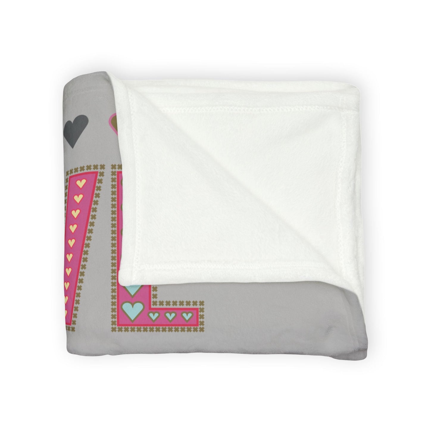 Printify Home Decor Love With Hearts Blanket Grey