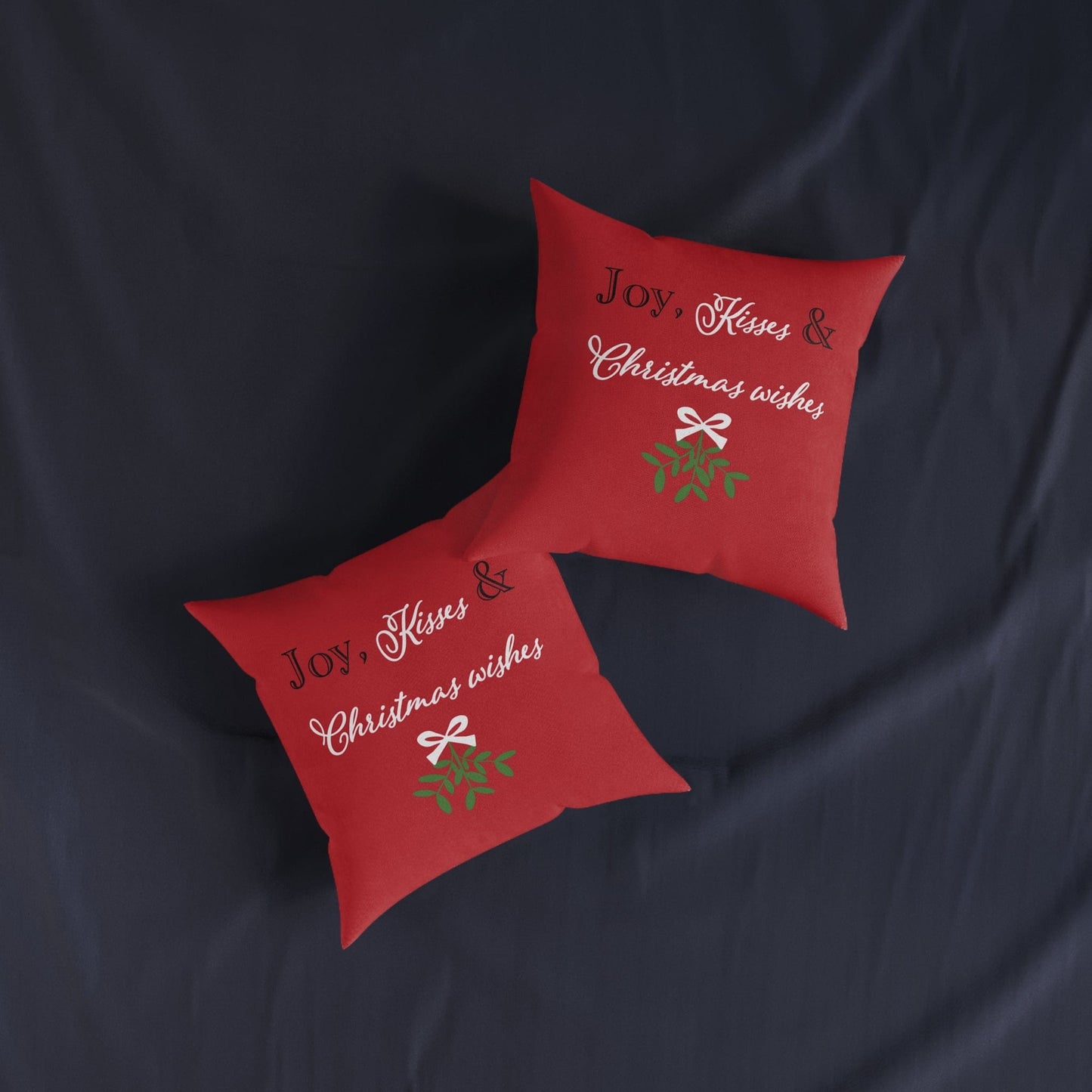 Printify Home Decor Mistletoe Joy, Kisses, Christmas Wishes Cushion