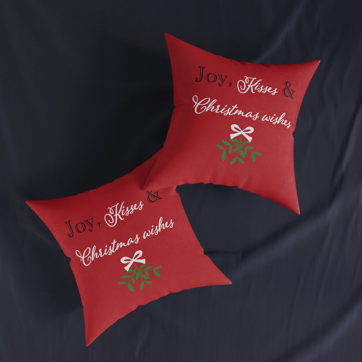 Printify Home Decor Mistletoe Joy, Kisses, Christmas Wishes Cushion