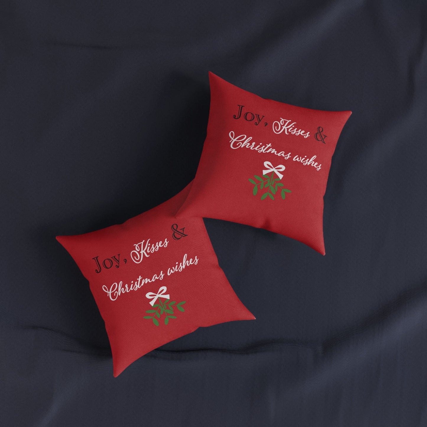 Printify Home Decor Mistletoe Joy, Kisses, Christmas Wishes Cushion