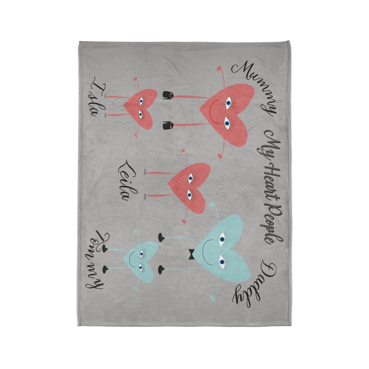 Printify Home Decor My Heart People Blanket Grey