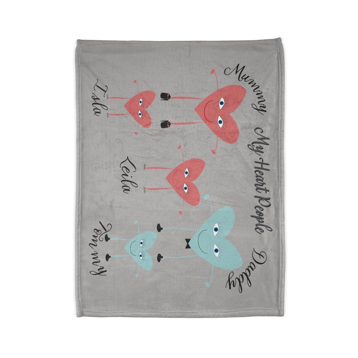 Printify Home Decor My Heart People Blanket Grey
