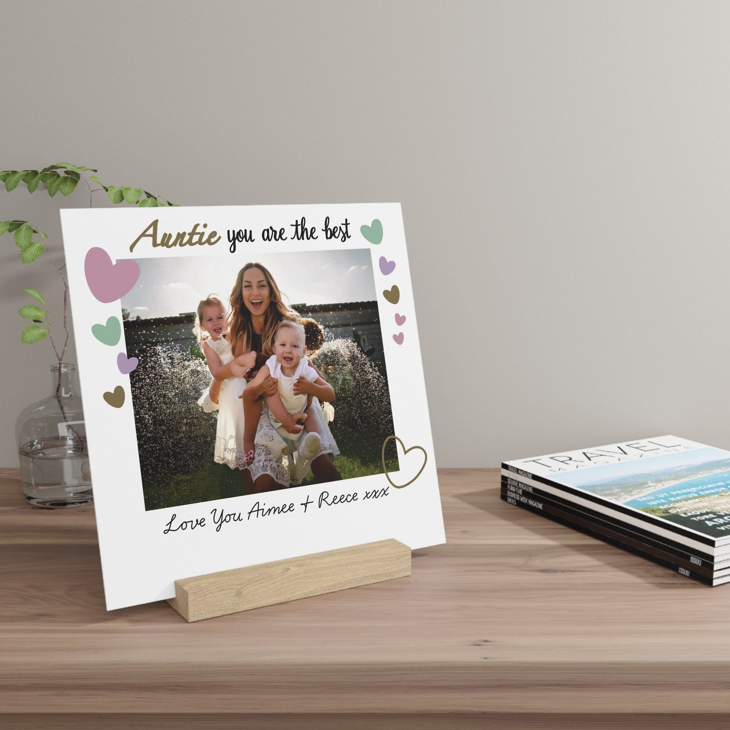 Printify Home Decor Personalised Best Auntie Photo Board With Stand