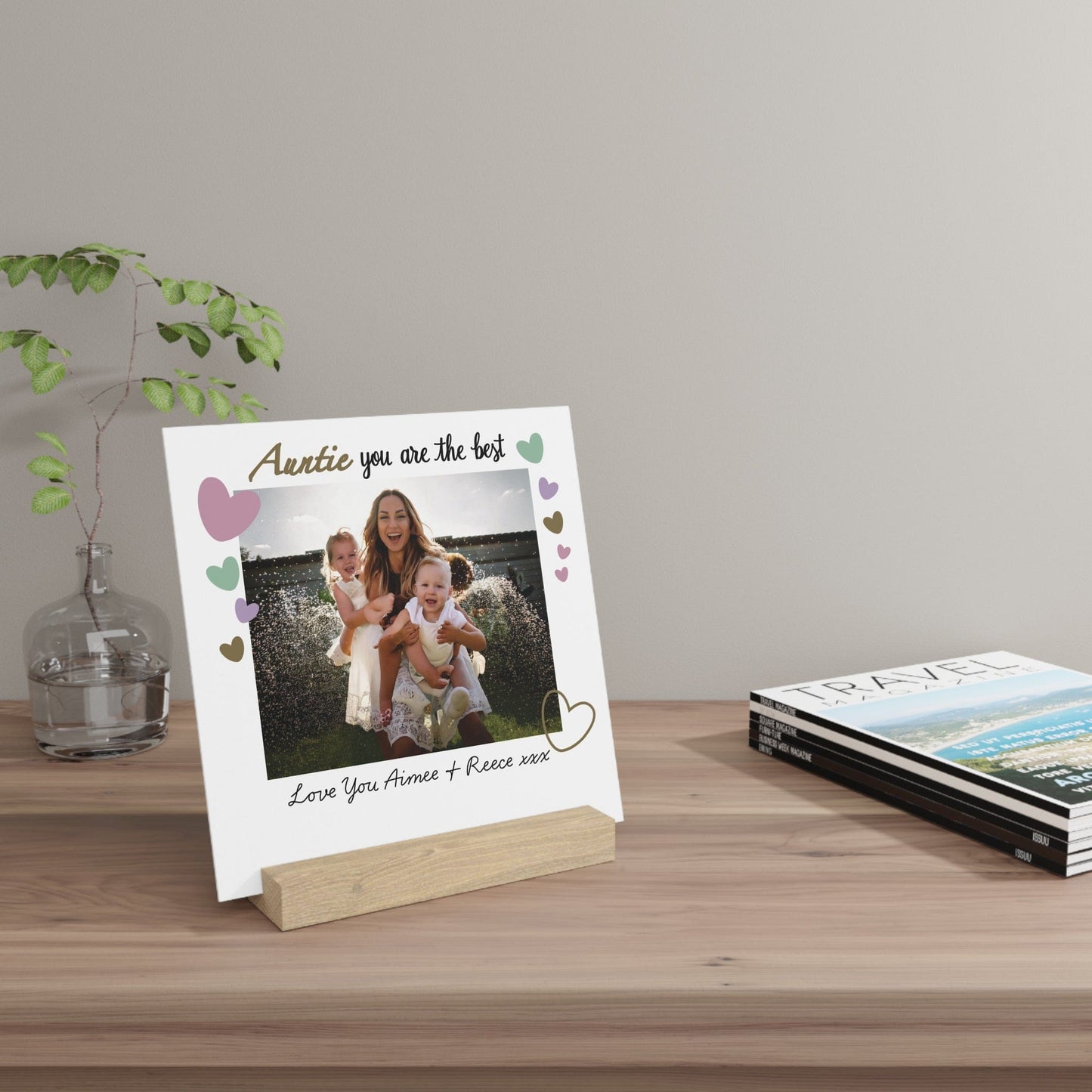 Printify Home Decor Personalised Best Auntie Photo Board With Stand