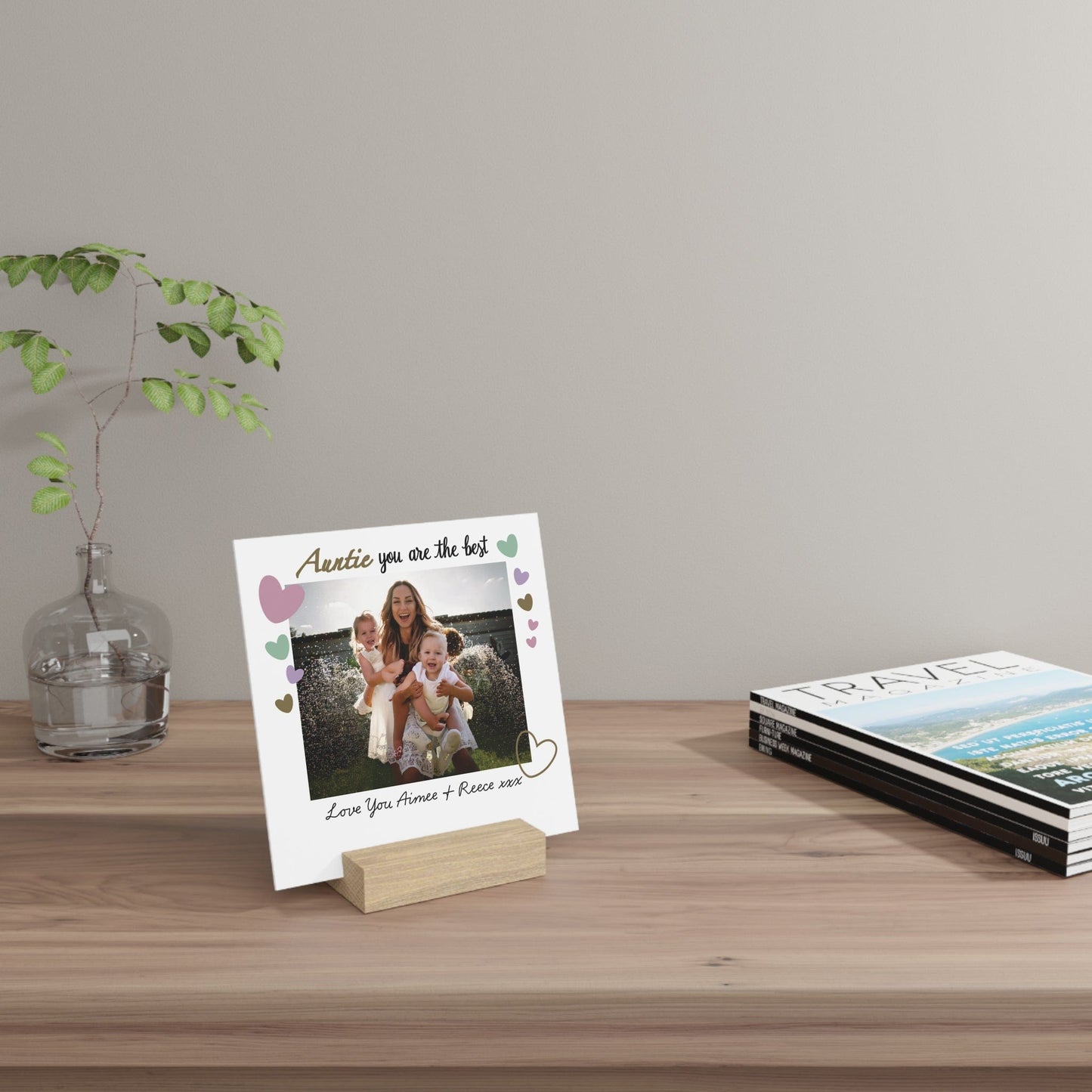 Printify Home Decor Personalised Best Auntie Photo Board With Stand