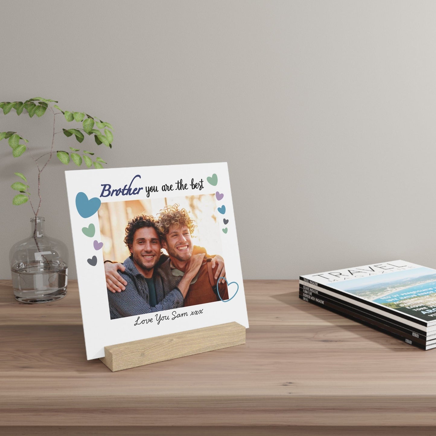 Printify Home Decor Personalised Best Brother Photo Board With Stand