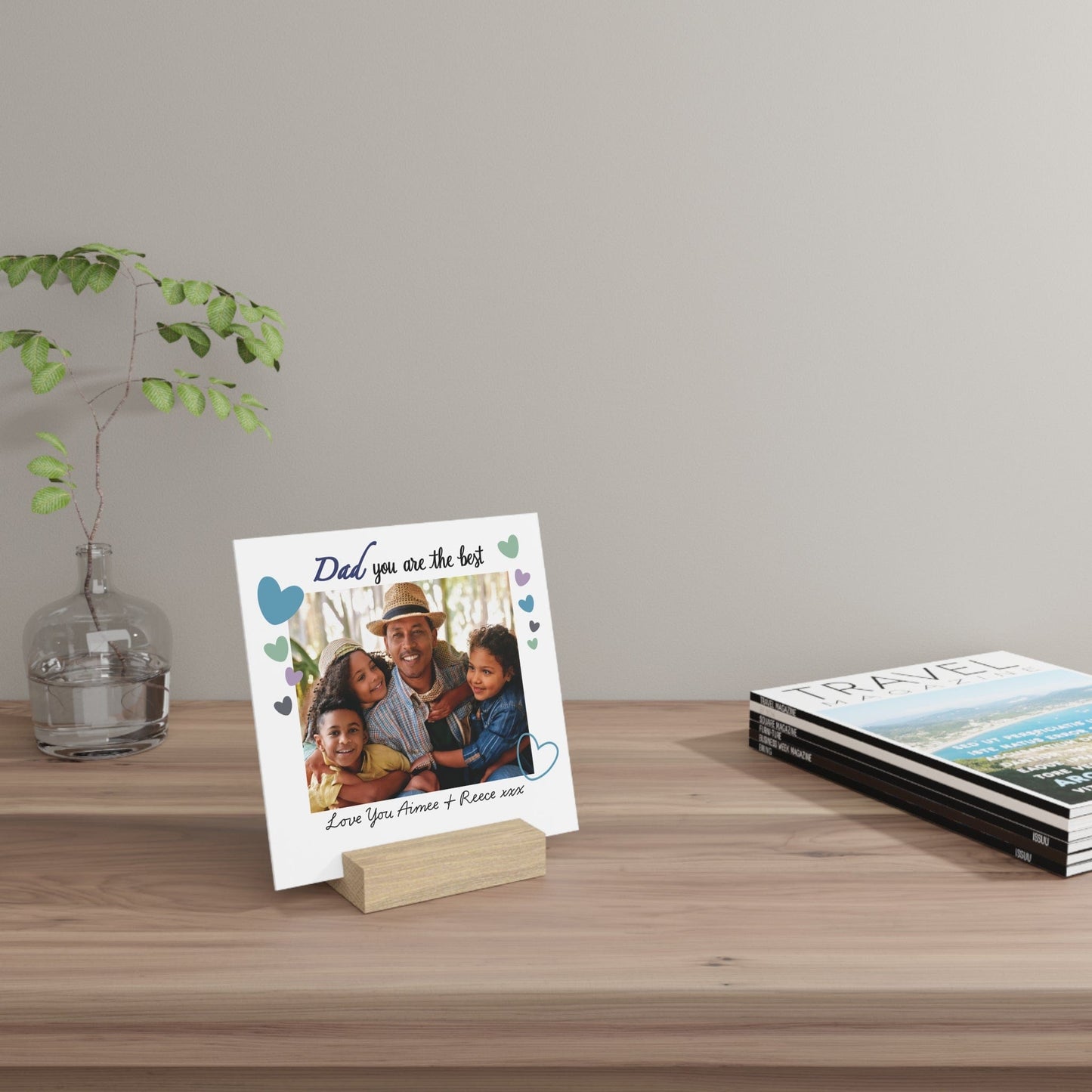 Printify Home Decor Personalised Best Dad Photo Board With Stand
