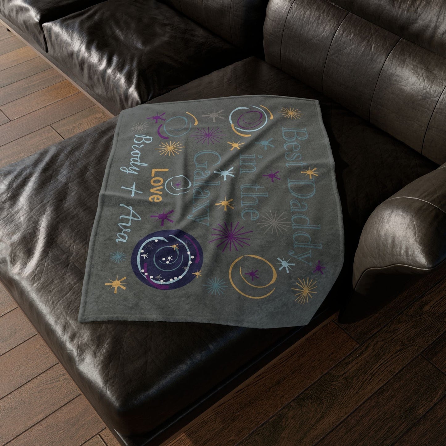 Printify Home Decor Personalised Best Daddy Galaxy Blanket