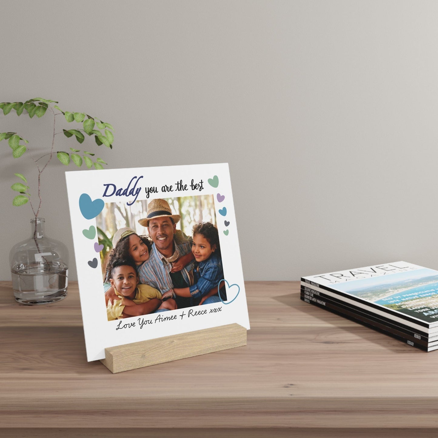 Printify Home Decor Personalised Best Daddy Photo Board With Stand