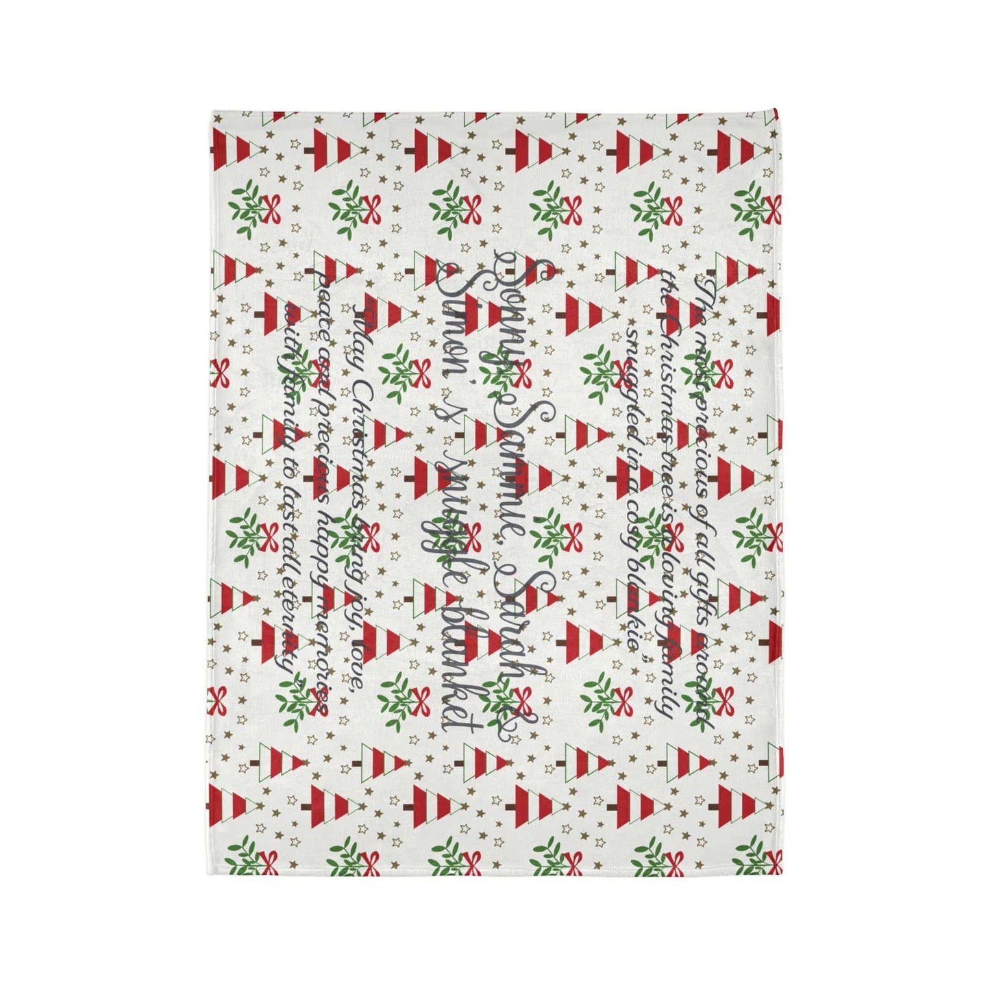 Printify Home Decor Personalised Christmas Blanket- Tree’s & Star’s Festive