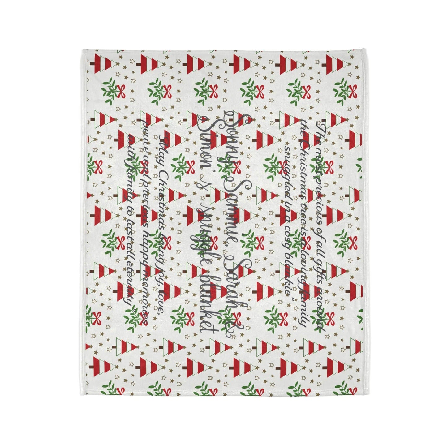 Printify Home Decor Personalised Christmas Blanket- Tree’s & Star’s Festive