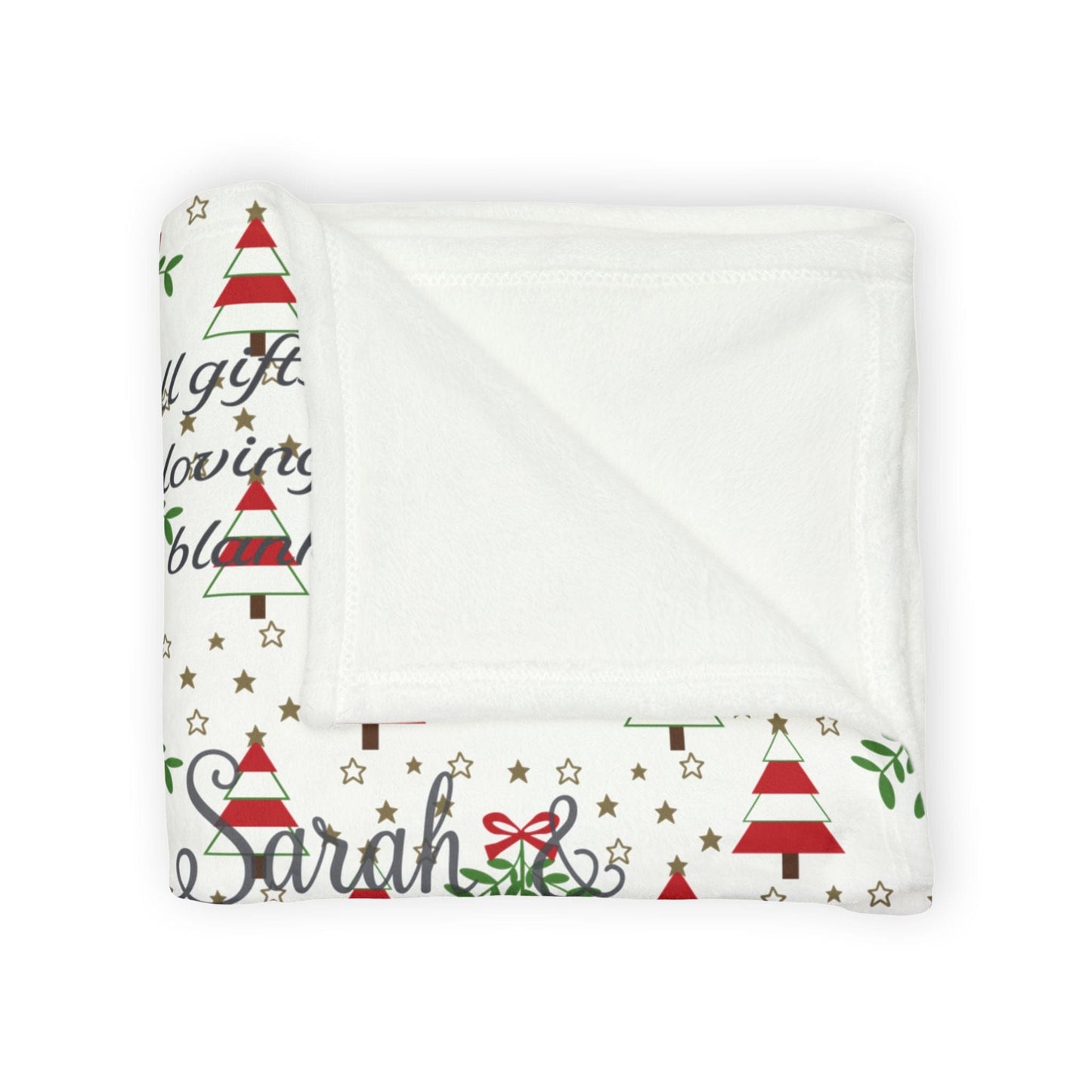 Printify Home Decor Personalised Christmas Blanket- Tree’s & Star’s Festive