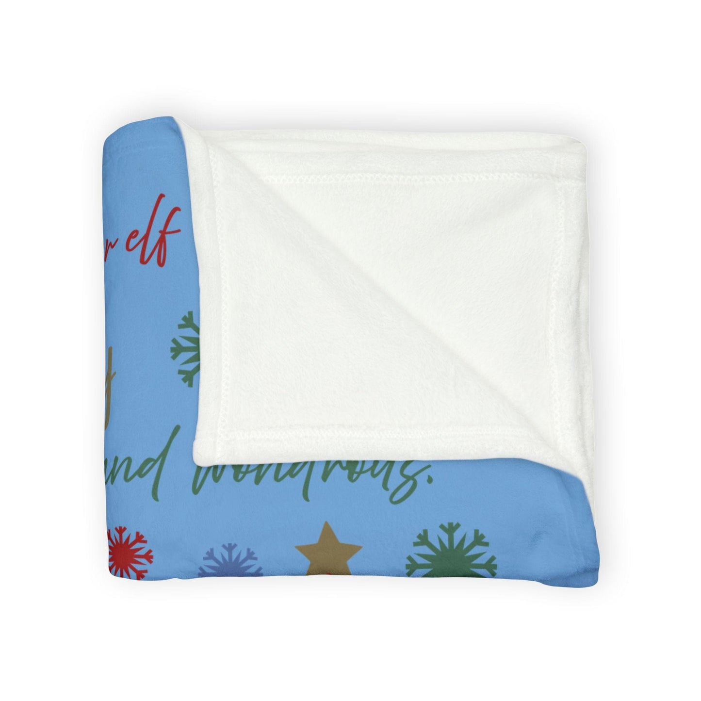 Printify Home Decor Personalised Christmas Elf Blanket - Blue