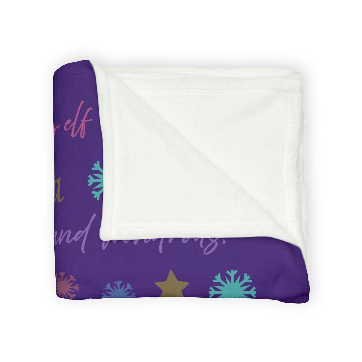 Printify Home Decor Personalised Christmas Elf Blanket - Purple