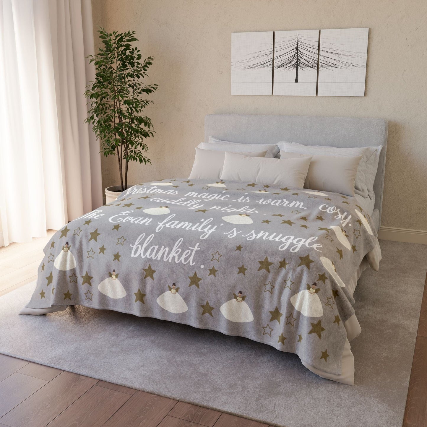 Printify Home Decor Personalised Christmas Fairy Family Blanket