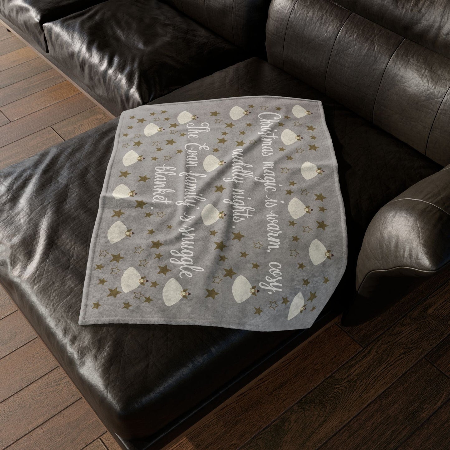 Printify Home Decor Personalised Christmas Fairy Family Blanket