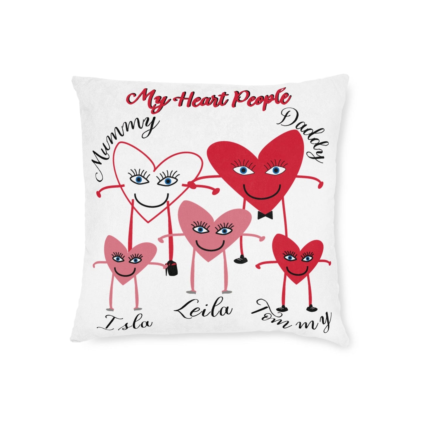 Printify Home Decor Personalised Cushion - My Heart 5 People