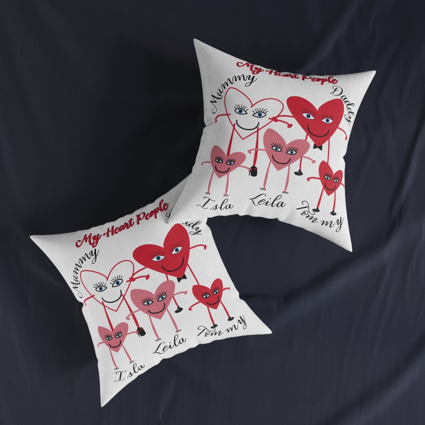 Printify Home Decor Personalised Cushion - My Heart 5 People