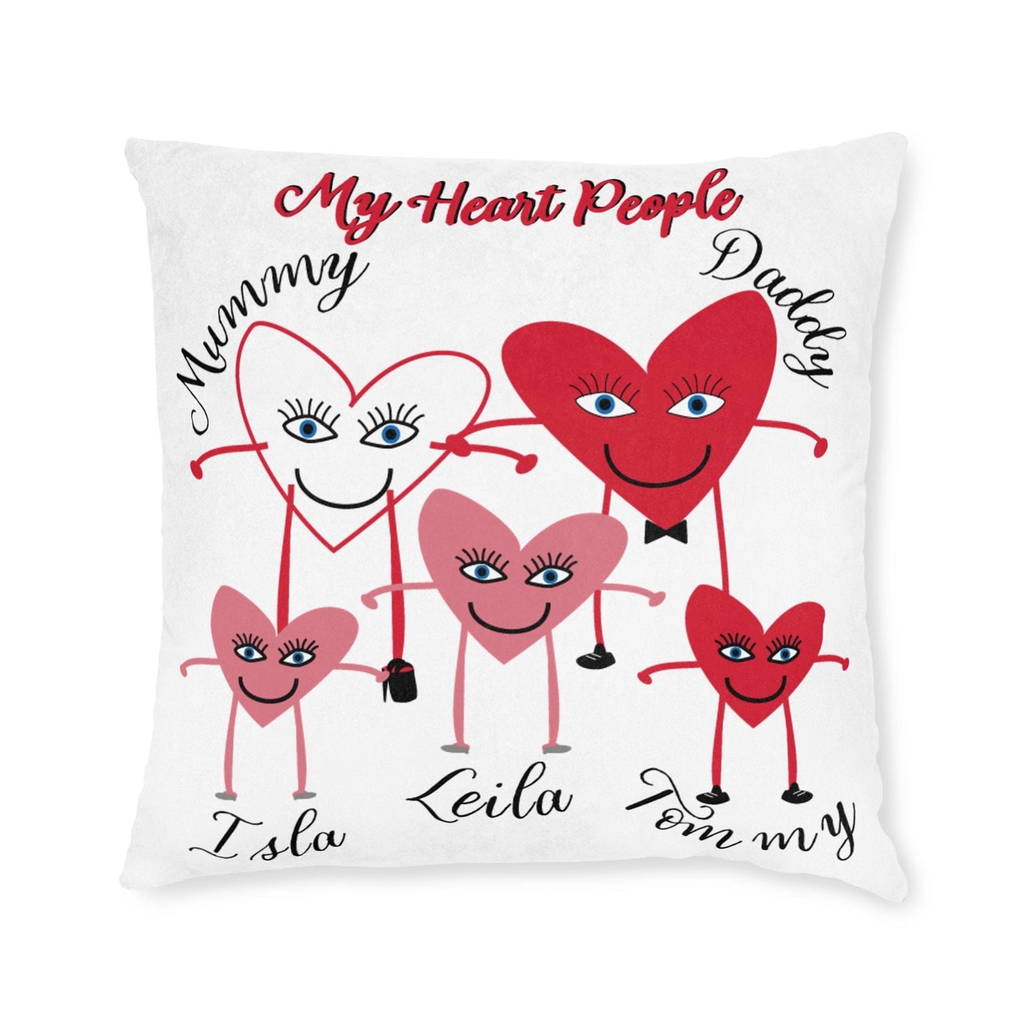 Printify Home Decor Personalised Cushion - My Heart 5 People