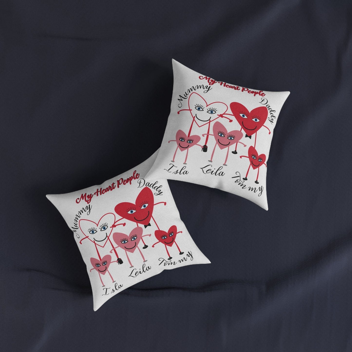 Printify Home Decor Personalised Cushion - My Heart 5 People