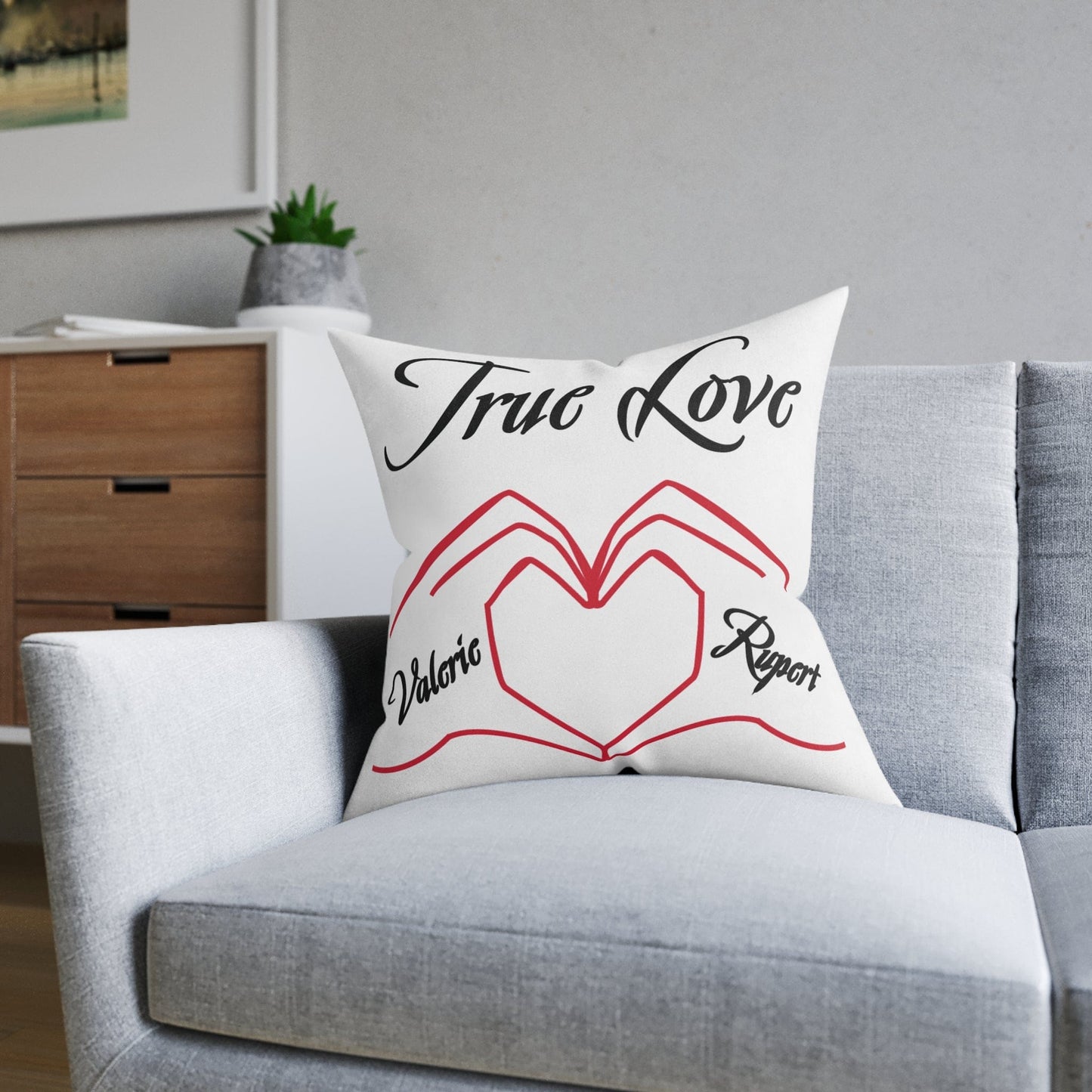 Printify Home Decor Personalised Cushion - True Love Heart Hands