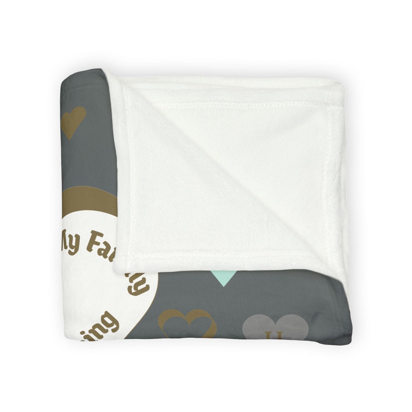 Printify Home Decor Personalised My Family Hearts Blanket