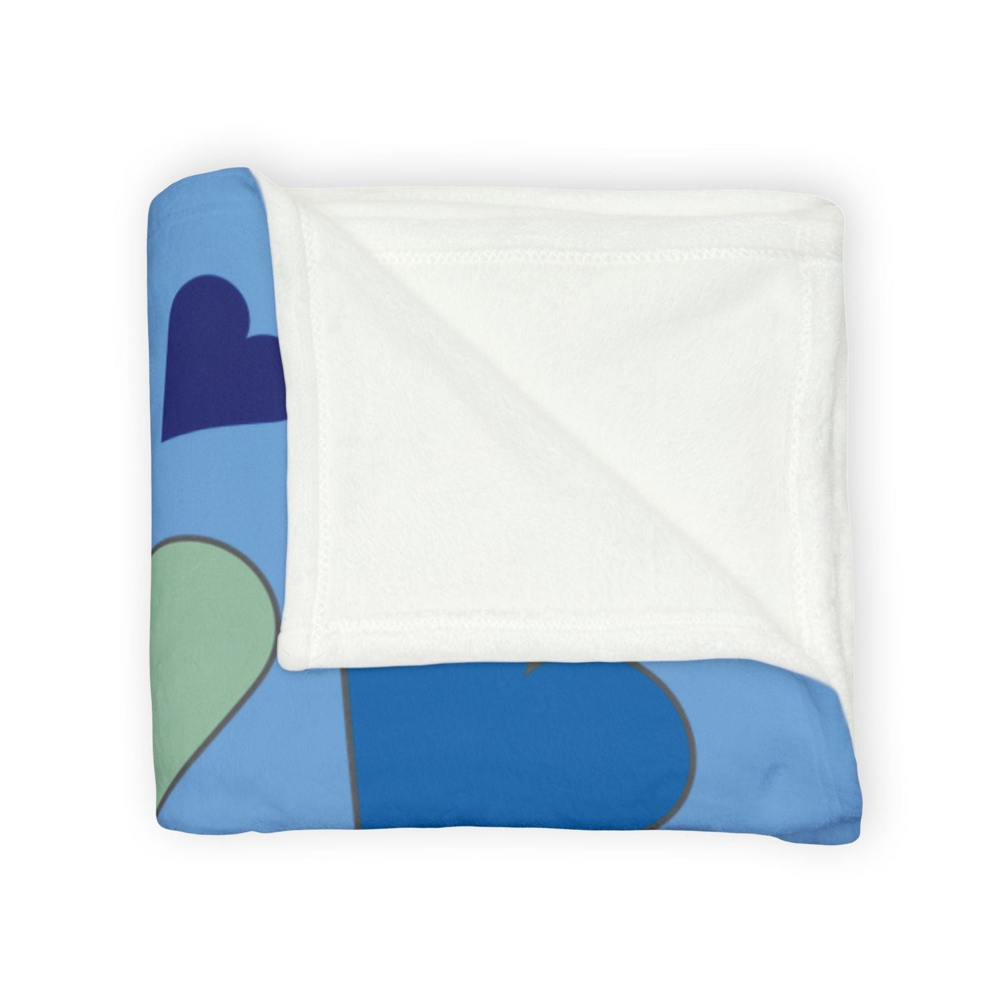Printify Home Decor Personalised Name Heart Icon Blanket Blue