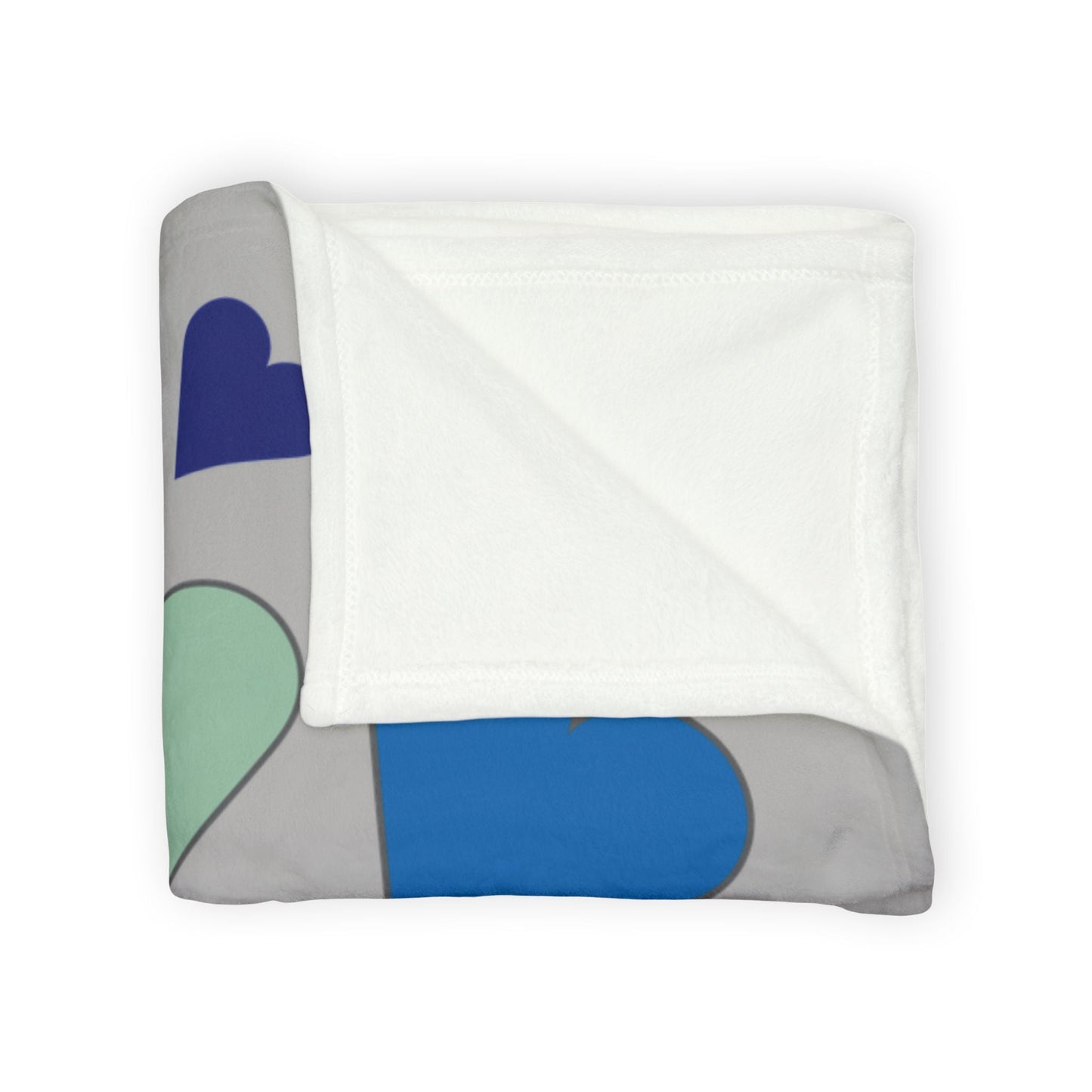 Printify Home Decor Personalised Name Heart Icon Blanket Grey