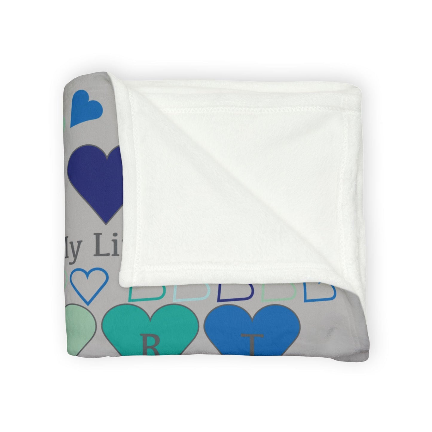 Printify Home Decor Personalised Name Heart Icon Blanket Grey