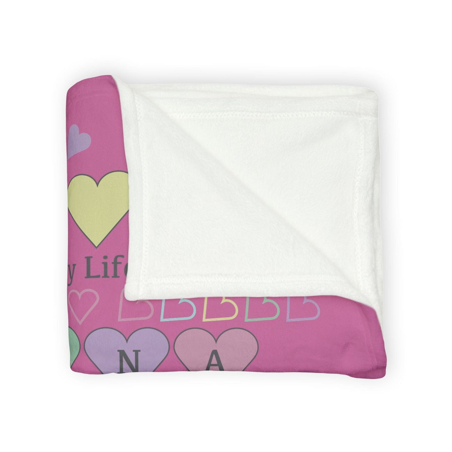Printify Home Decor Personalised Name Heart Icon Blanket Pink