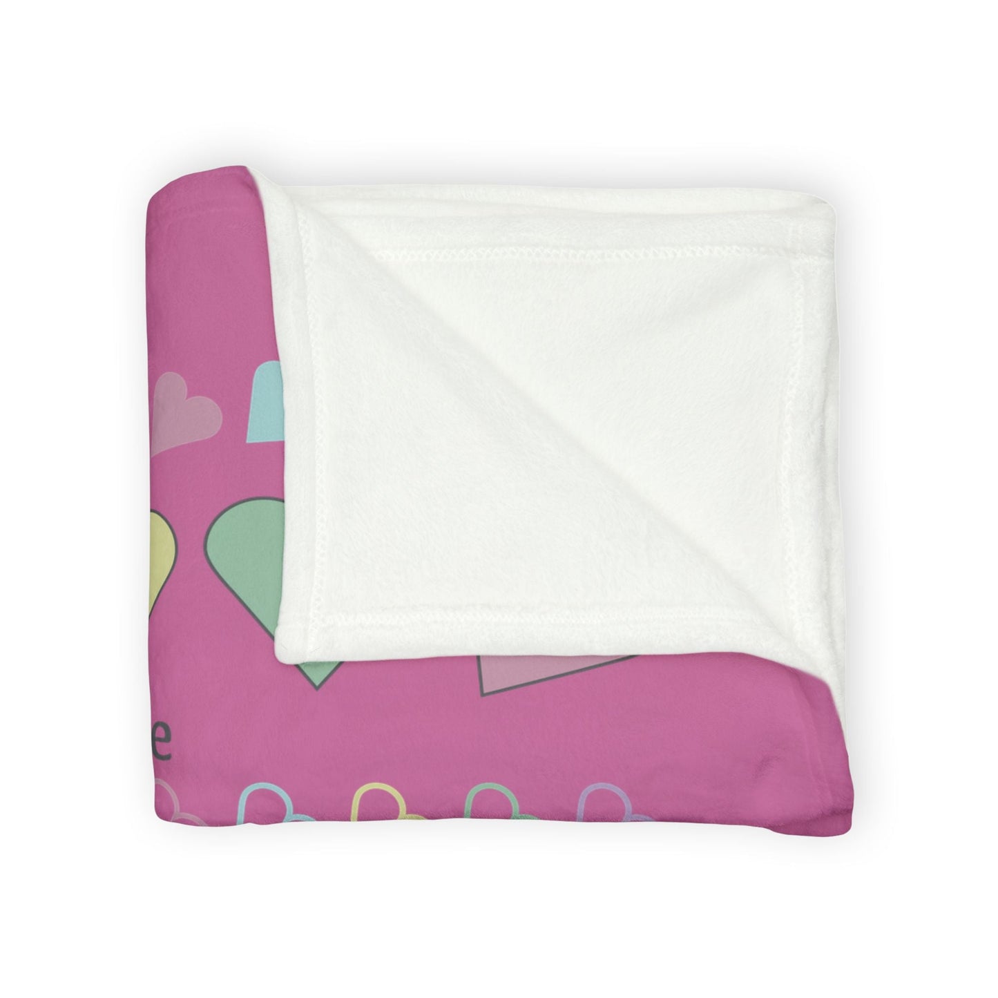 Printify Home Decor Personalised Name Heart Icon Blanket Pink