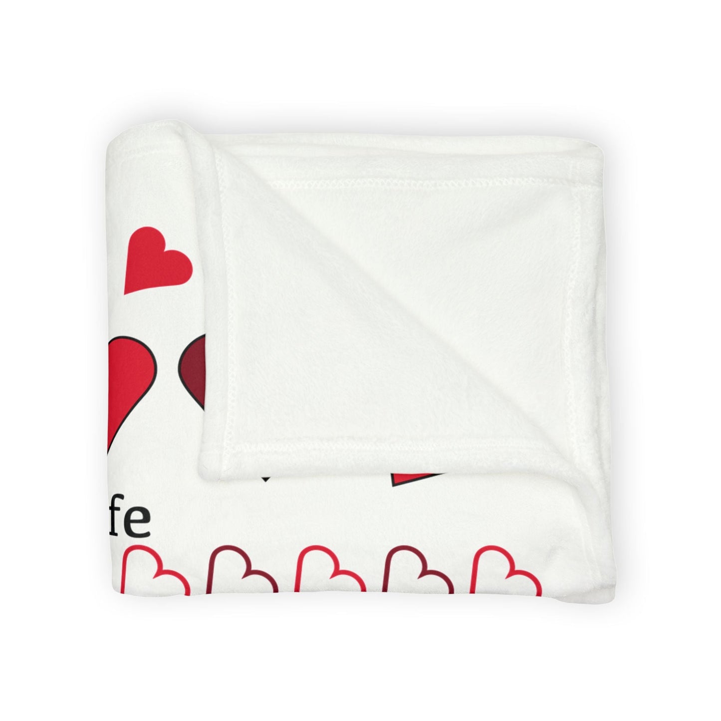 Printify Home Decor Personalised Name Heart Icon Blanket Red