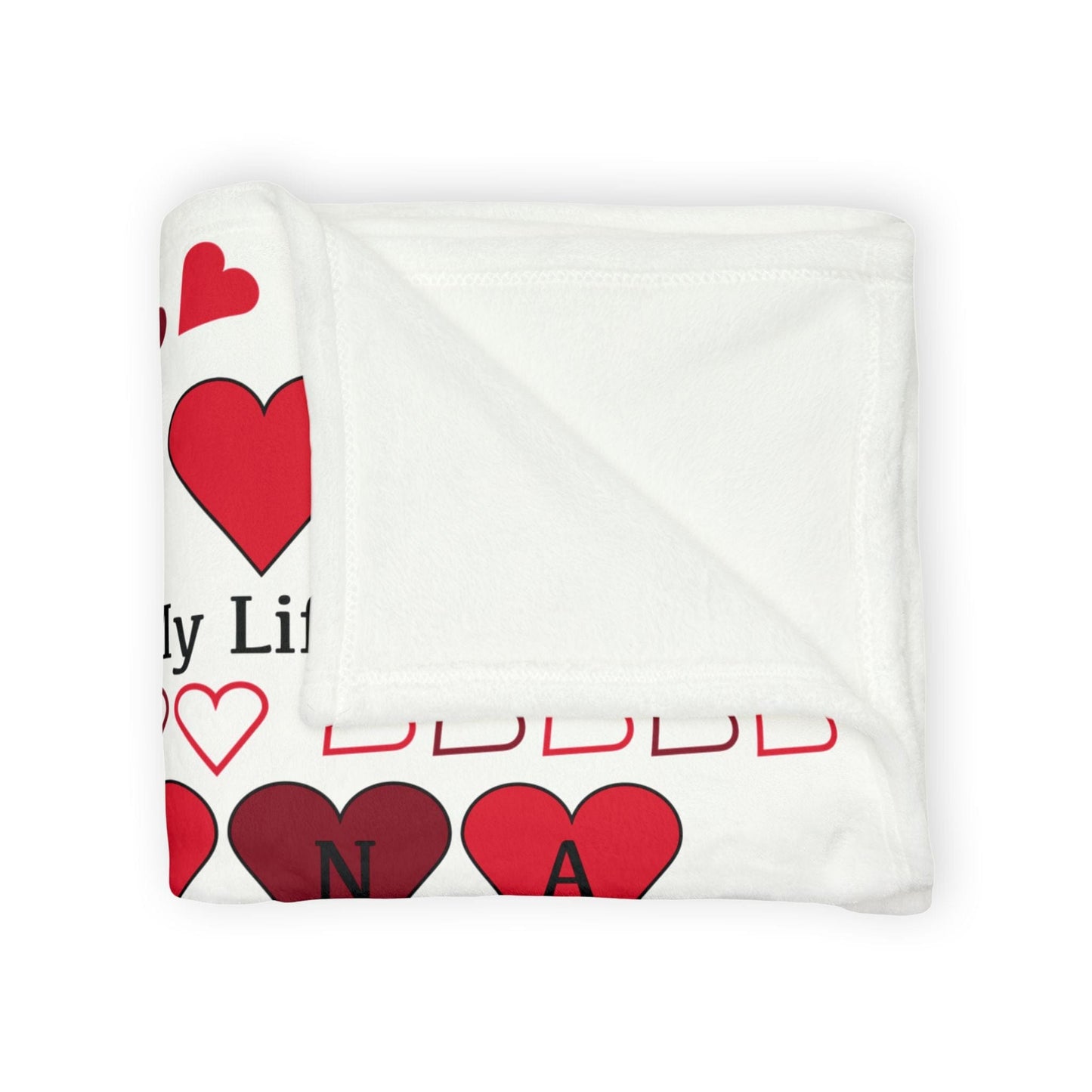 Printify Home Decor Personalised Name Heart Icon Blanket Red