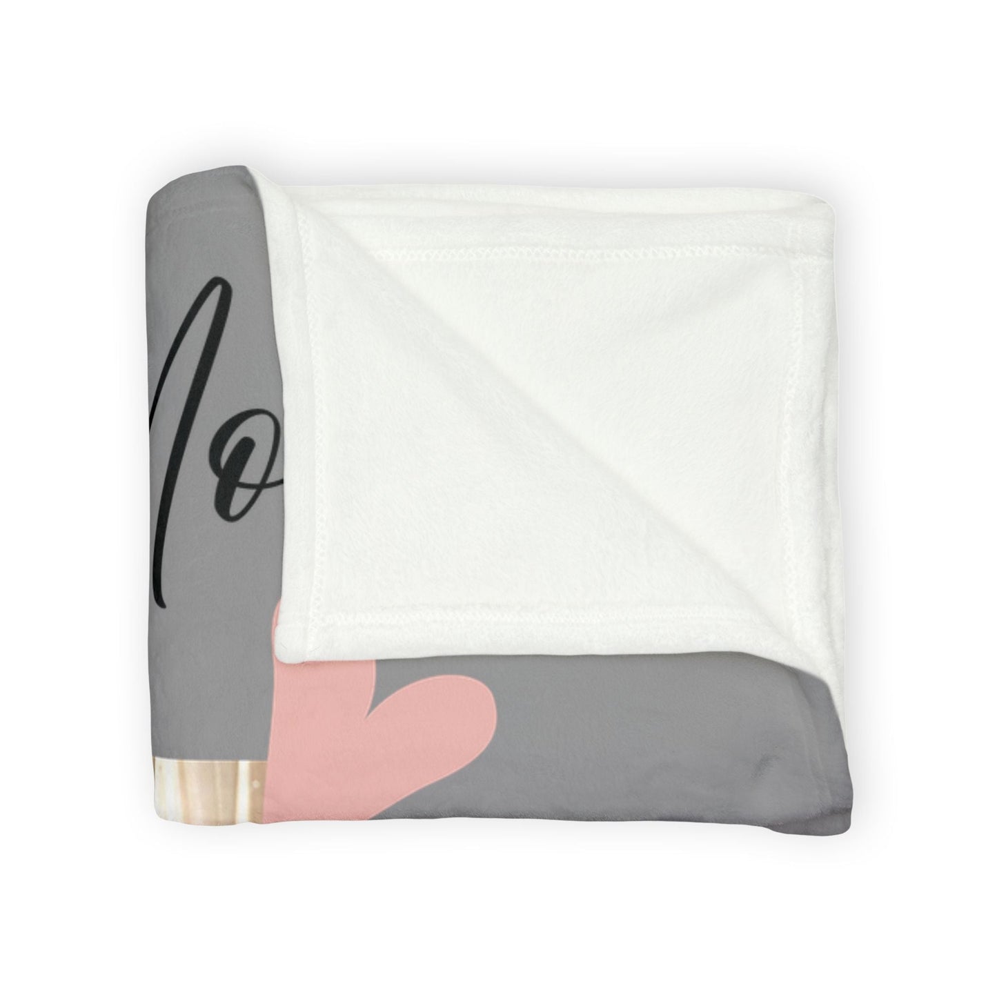 Printify Home Decor Personalised Photo Blanket with Heart Icons Grey
