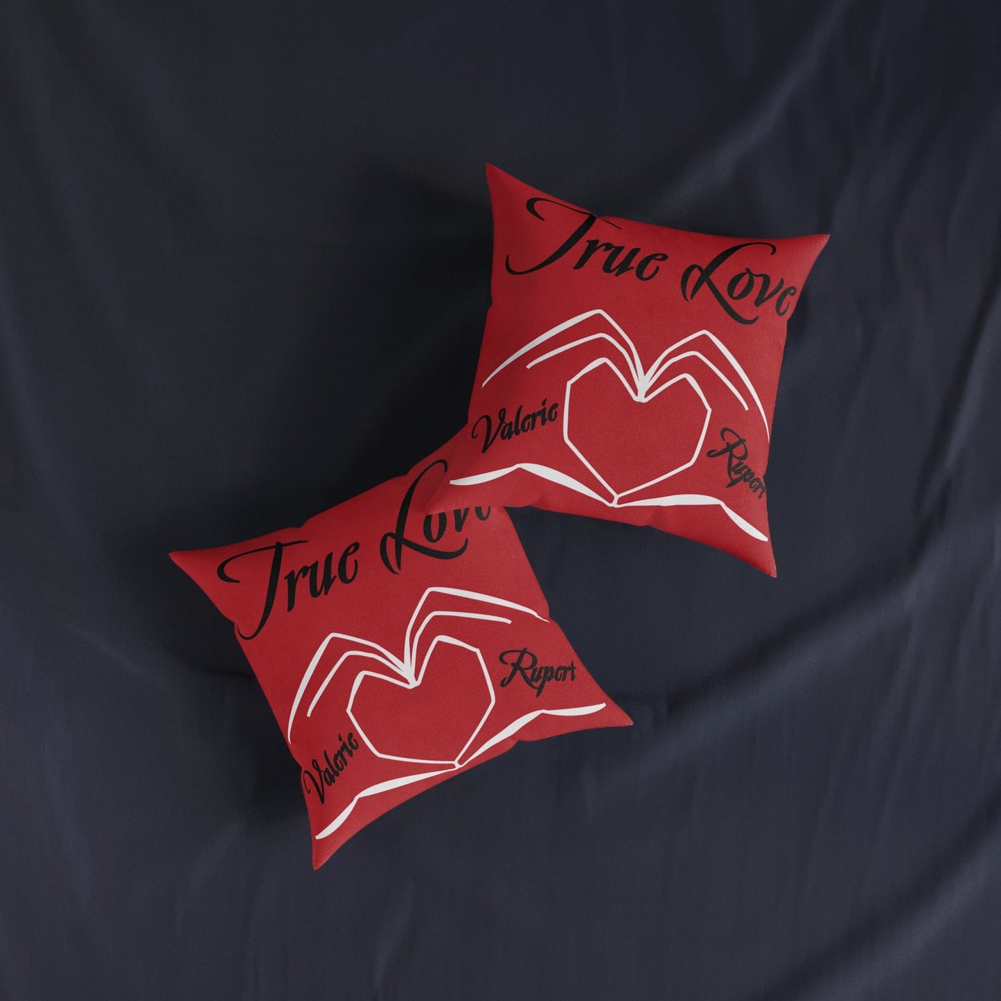 Printify Home Decor Personalised Red Cushion - True Love Heart Hands
