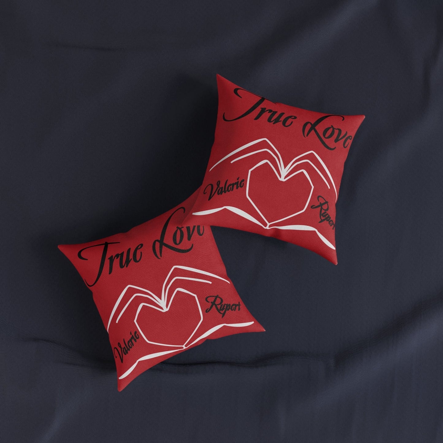 Printify Home Decor Personalised Red Cushion - True Love Heart Hands