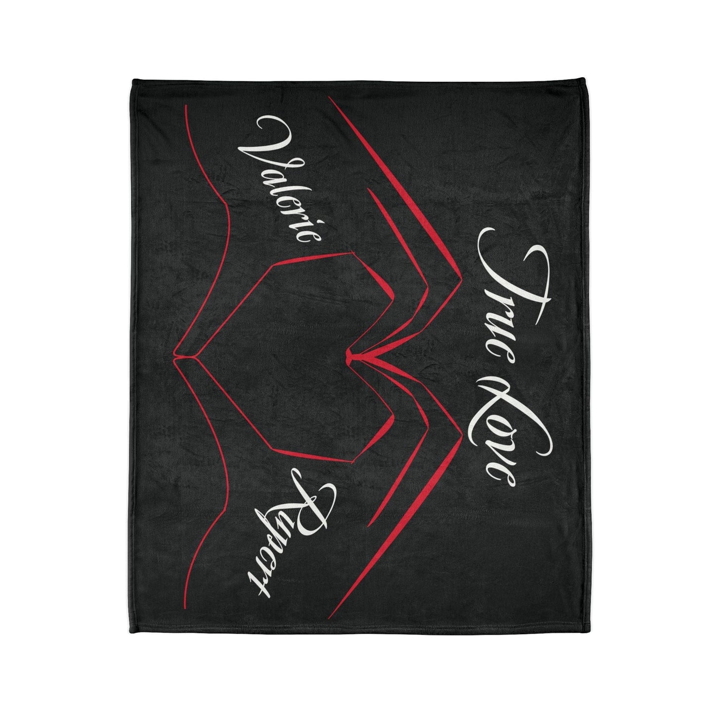 Printify Home Decor Personalised True Love Blanket Black