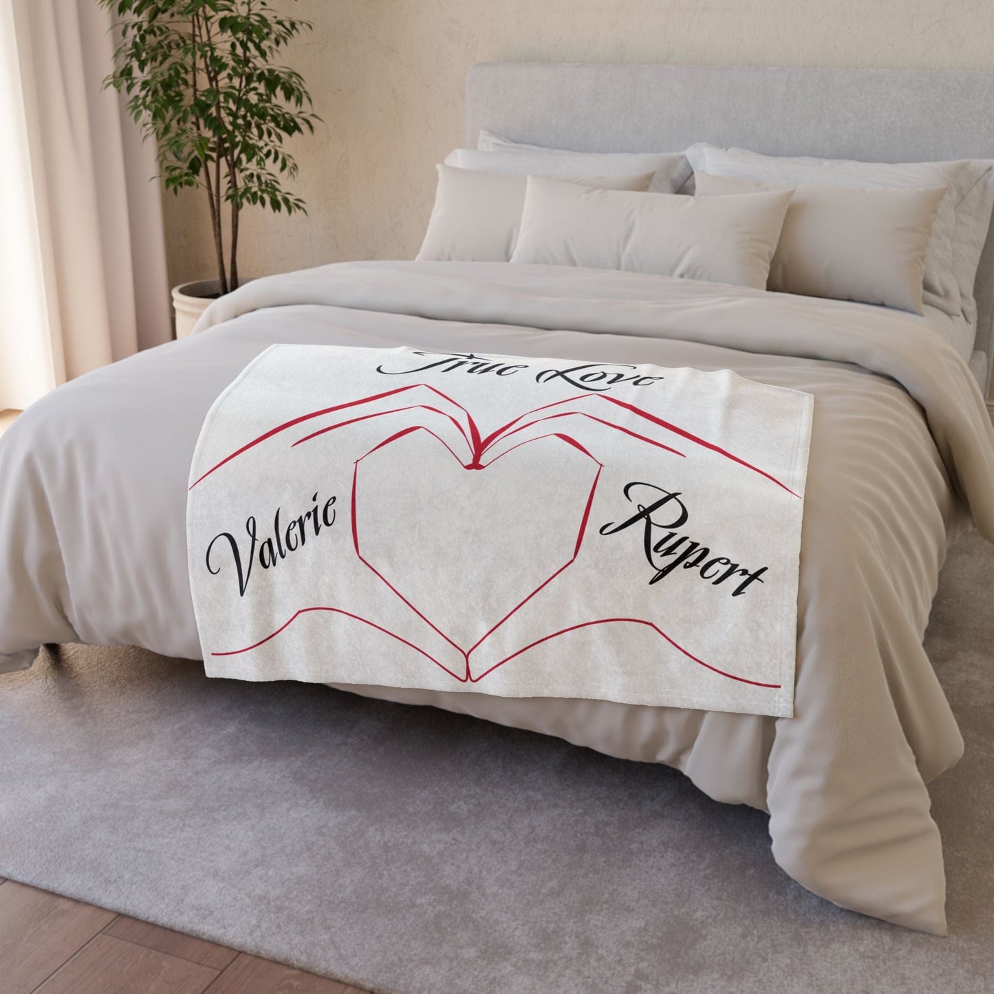 Printify Home Decor Personalised True Love Blanket White