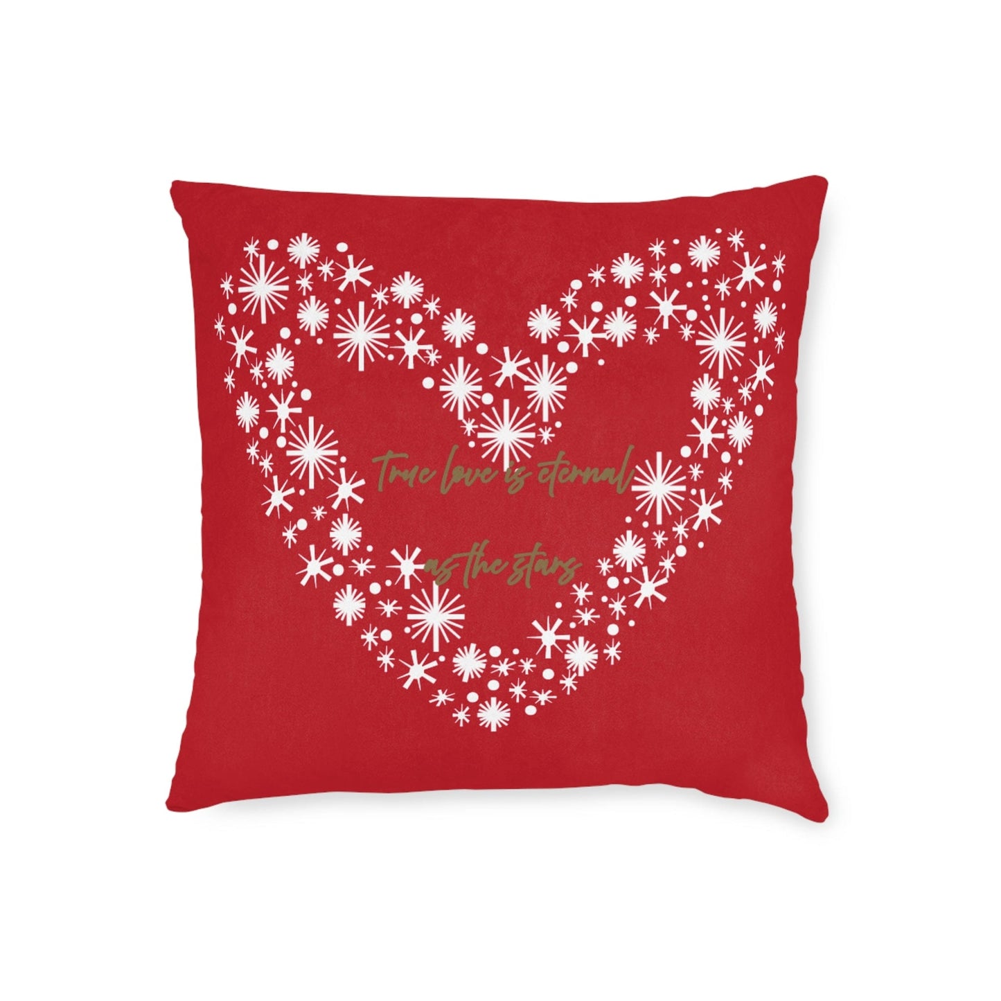 Printify Home Decor Red Cushion - True Love is Eternal as the Stars Heart Design